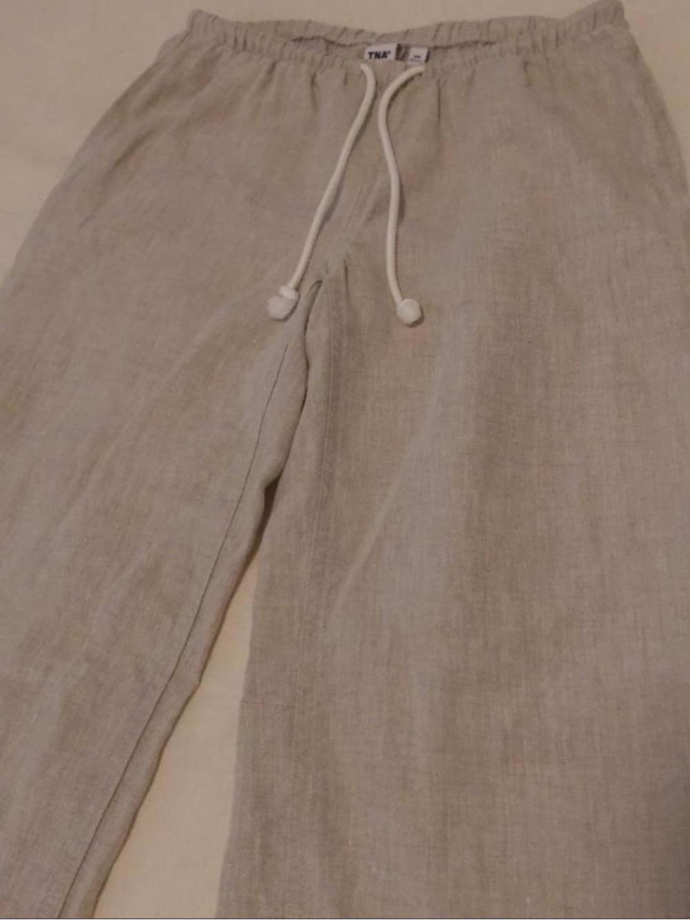 Aritzia Linen Drawstring pants - Light Tan XS